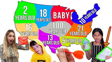 Throwing a Dart at a MAP & TURNING Whatever AGE it LANDS ON *Part 2* | Familia Diamond