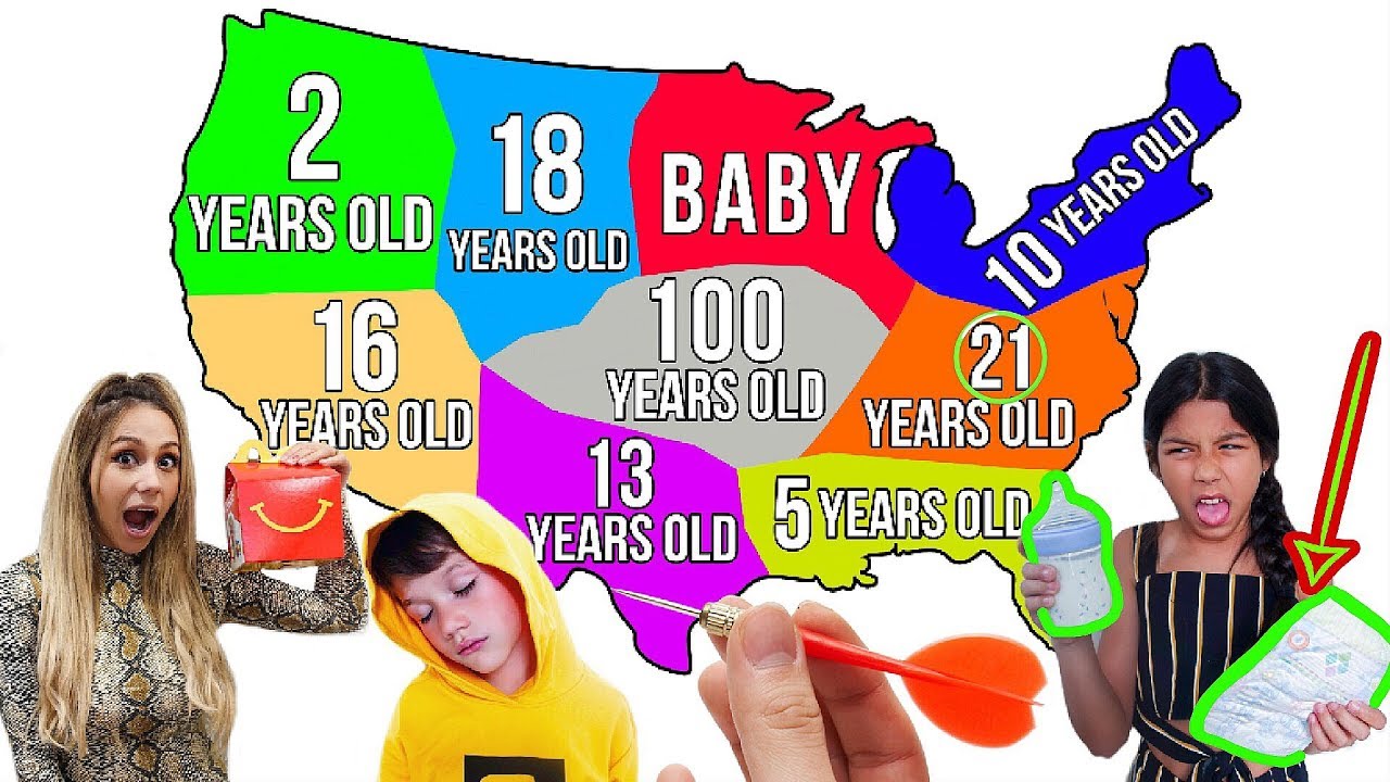 Throwing a Dart at a MAP & TURNING Whatever AGE it LANDS ON *Part 2