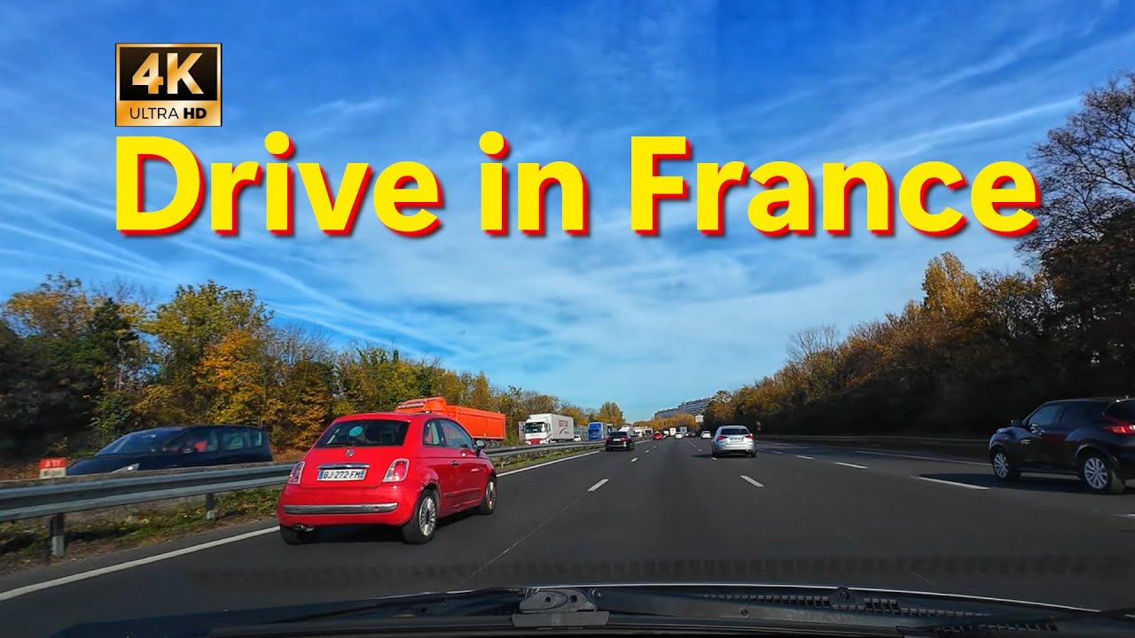 Drive in France - From A3 Highway to Plessis Picard - FRANCE ROADS -4K 60fps