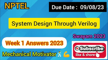 System Design Through Verilog | Week 1 Quiz | Assignment 1 Solution | NPTEL | SWAYAM 2023