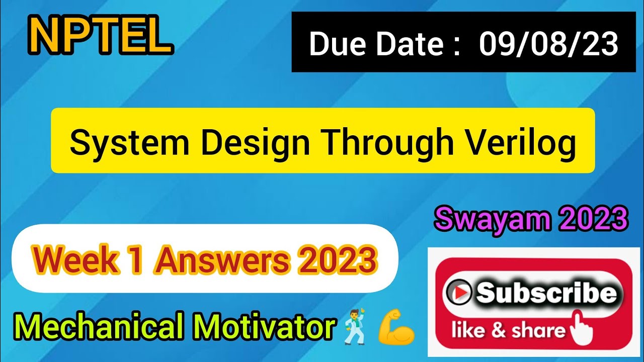 system design through verilog nptel assignment answers 2023