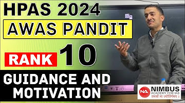 HPAS 2024 Topper | AWAS PANDIT (Rank 10) | Live Interaction | Nimbus Academy | HAS 2024 #hpas #hppsc