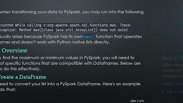 How to Find the Max and Min Values of a List in PySpark