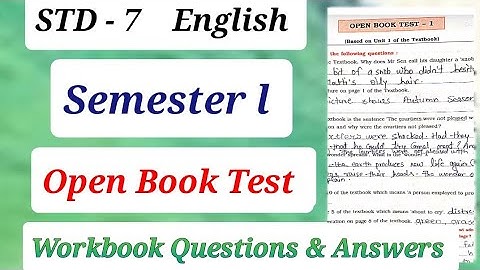 Std.7 English Open Book Test Semester 1 Workbook Answer With Explanation Maharashtra Board