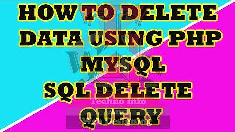 How to Delete data Using PHP Mysql,SQL Delete Query
