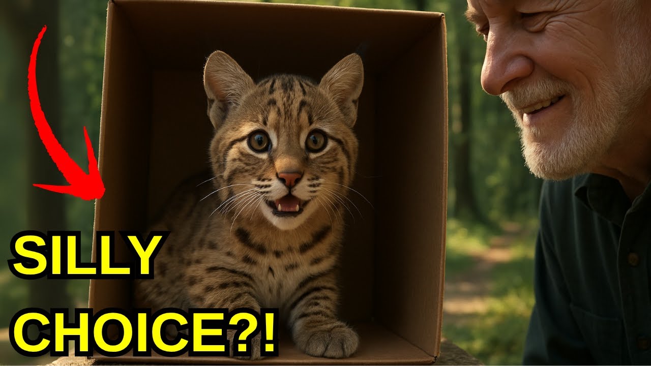 He had the whole wild to roam—try not to smile at this bobcat’s silly choice