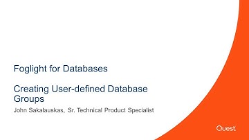 Foglight for Databases - Creating User Defined Database Groups