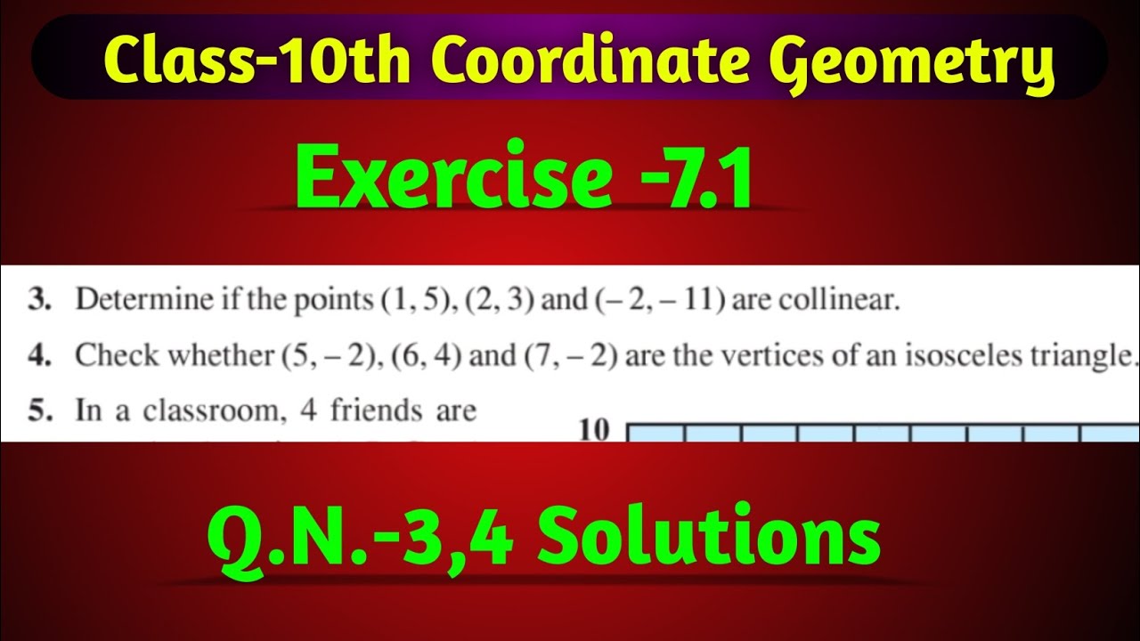 Class -10th Maths Ncert Coordinate Geometry Exercise -7.1 Q.n.-3,4 ...