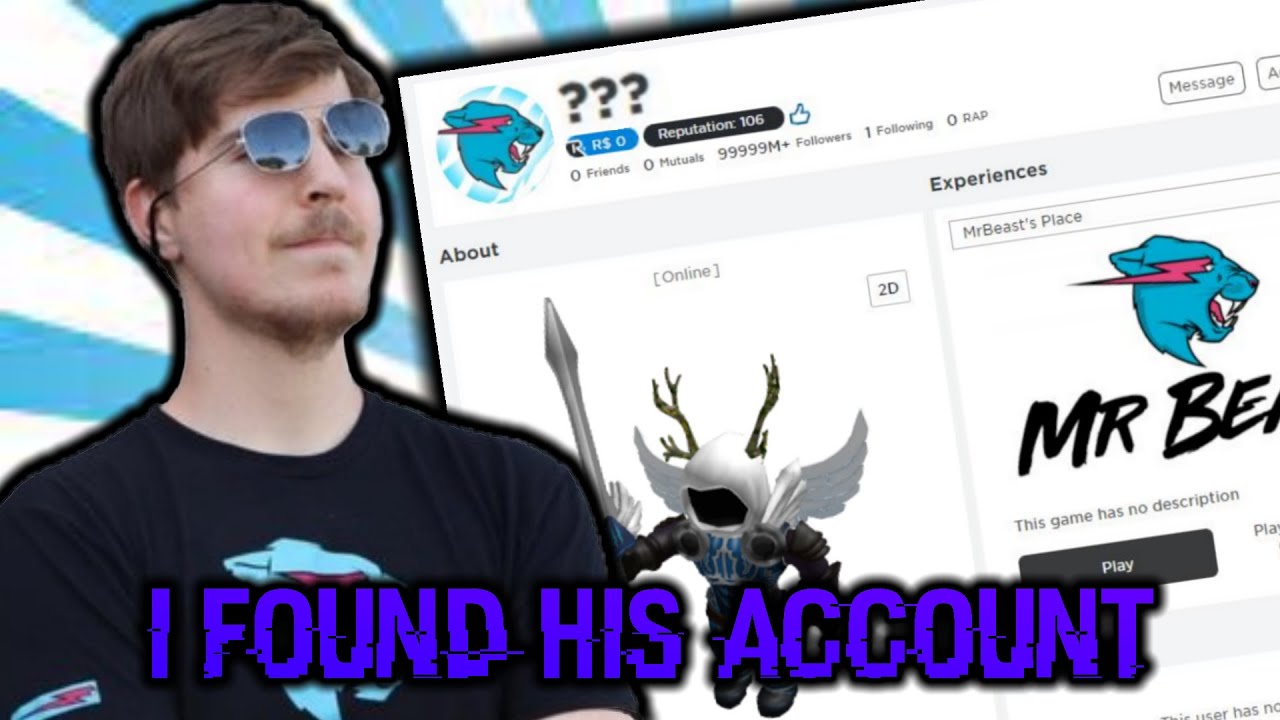 I Found The MrBeast Roblox Account YouTube 