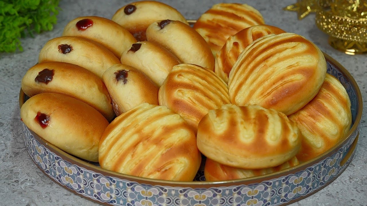 بدون قلي ألذ وأخف دونات محشية بحشوة منزلية كاسترد وشوكولا 🥮 الوصفة المثالية للدونات 