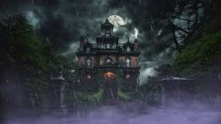 Haunted Mansion Ambience with Relaxing Heavy Rain and Thunderstorm Sounds