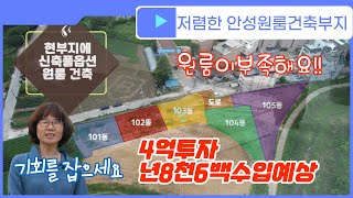 (기회를잡으세요!)4억투자/저렴한 안성토지/신축통건물부지/연8천6백만원수익예상/터가는길TV