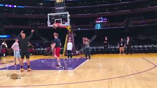 Lakers LeBron DOESN&#39;T MISS! (LA shootaround footage)