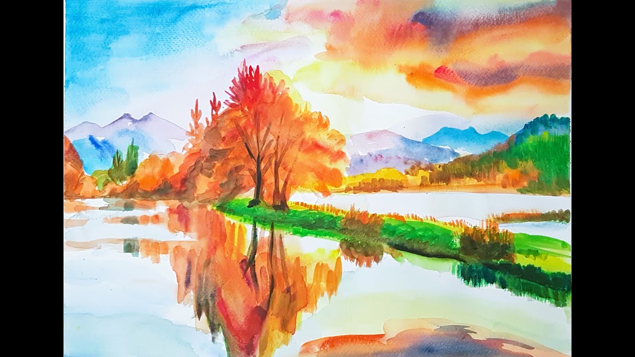 水彩画(風景)№212 賢島の風景2 ホワイトワトソン水彩紙F6