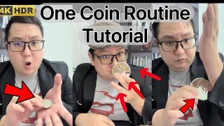 😱😱Classic One Coin Close Up Magic Routine Tutorial (4K HDR) #magictutorials #magic #coinmagictrick