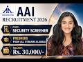 AAI Job Vacancy for Undergraduates &amp; Graduate Fresher men &amp; women | Airport Jobs all India