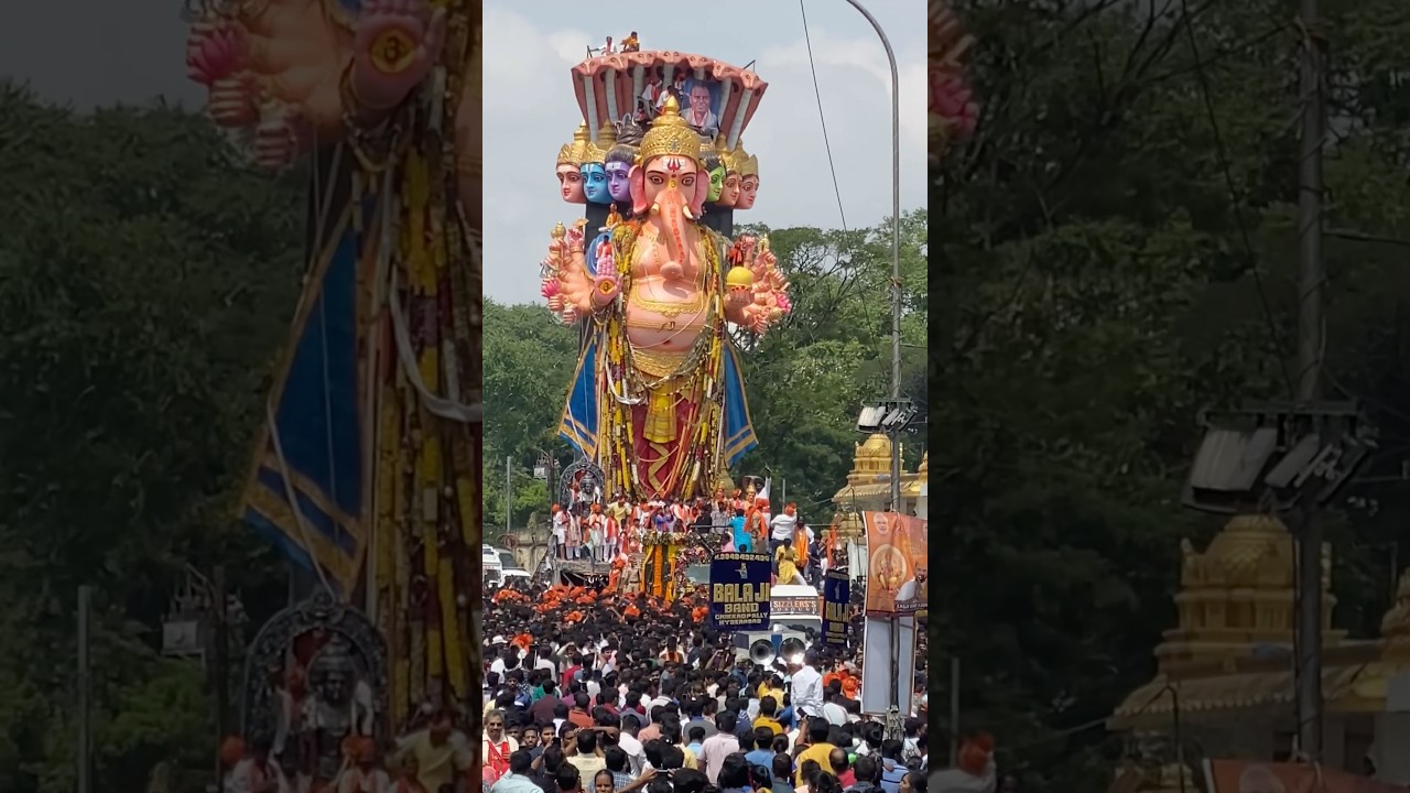 Khairatabad Biggest Ganesh Idol nimajjanam ShobhaYatra 2024 |70&rdquo;feet Ganesh idol #hydrabadganeshIdol