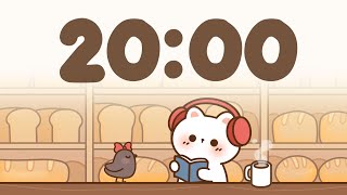 20 Minute Timer with music for classroom 🐱 Focus & Study with Me