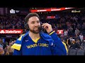 Klay Thompson talks after Golden State Warriors beat Oklahoma City Thunder 141-114