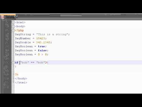 PHP Tutorial Video 10: If statements, Else Statements, and Boolean ...