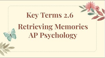 AP Psychology 2025|  Retrieving memories 2.6| Key Terms| Get a 5 on the Exam|