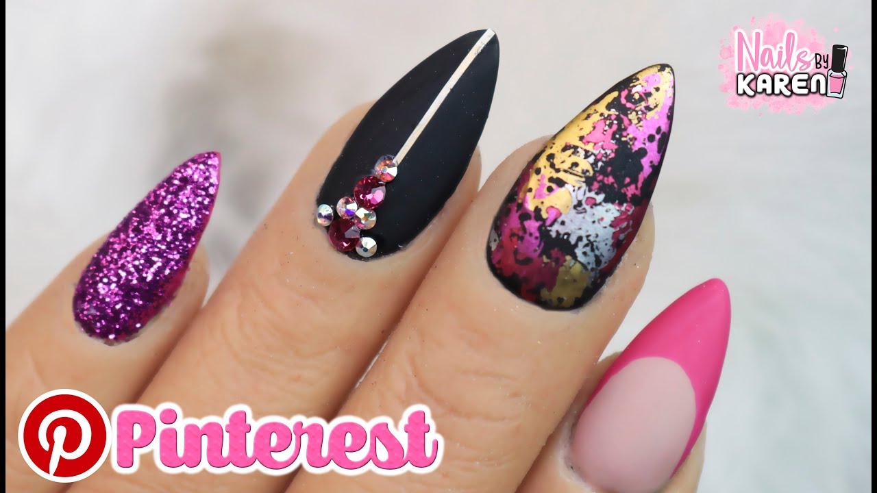 RECREANDO UÑAS DECORADAS de PINTEREST - YouTube