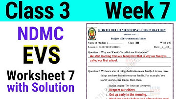 NDMC Class 3 EVS Week 7 Worksheet 7 (14/7/21) || worksheet 7 Class 3rd evs