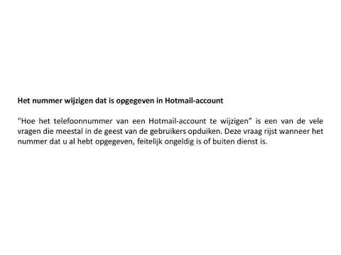 Richtlijnen Voor Het Wijzigen Van Het Telefoonnummer Van Een Hotmail Account