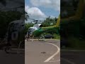 Truck getting chopped off by a chopper