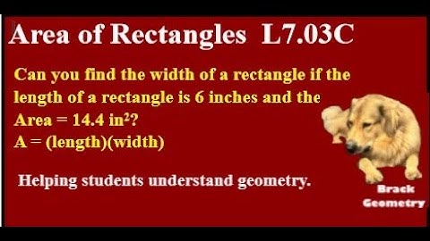 Area of Rectangles Student Challenge Problems BG L7.03C