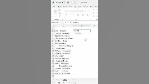 TRIM function in Excel