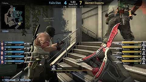 CS:GO POV Demo Gambit Sh1ro (35/19) vs FaZe (de_overpass)