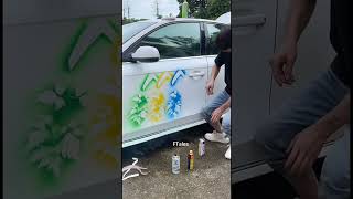 My son ruined my boss's car with paints 😭♥️~ mini wood toy- woodworking art skill/hand #shorts
