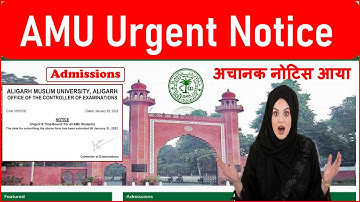 AMU ज़रूरी Official नोटिस for All | Aligarh Muslim University Admission 2021| Amu Admission 2021
