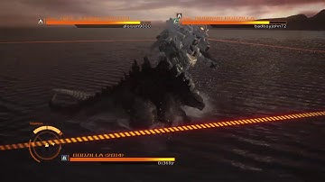 GODZILLA ps4 online battles: Godzilla 2014 vs Burning Godzilla vs Type 3 Kiryu