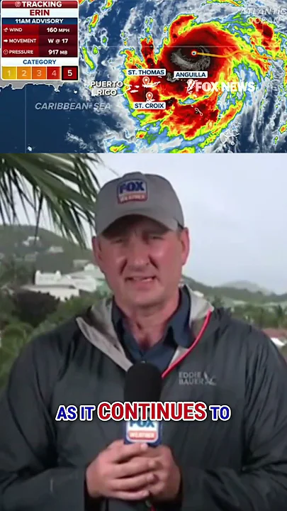 Hurricane Erin RAPIDLY INTENSIFIES into Category 5 storm in Caribbean#shorts #foxnews #weather