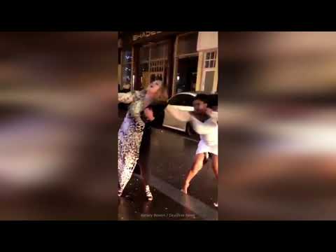 Disturbing moment woman on night out grabs another woman by hair and throws her into road