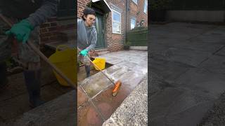 Patio cleaning without a pressure washer? #satisfying #powerwashing