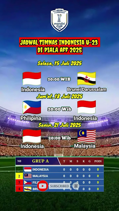 JADWAL LENGKAP TIMNAS DI PENYISIHAN GRUP PIALA AFF 2025 #music #jadwalsepakbolaterbaru #jadwaltimnas
