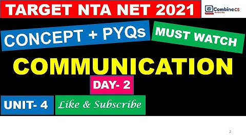 Day-2 | MCQ + Concept on Communication | Paper-1 | Target 2021 | By Rashmi Prabha