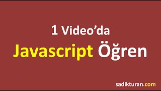 1 Videoda Javascript Programlama Öğren!