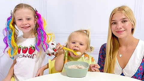 Nastya and Maggie try to be good babysitters