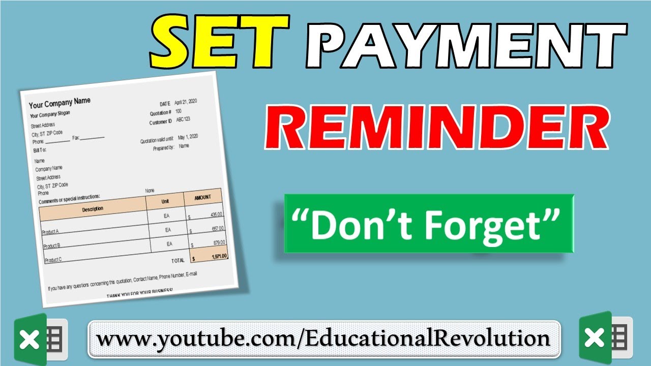 How To Set Payment Due Date Reminder In Excel Set Reminder In Excel how-to-set-payment-due-date-reminder-in-excel-set-reminder-in-excel