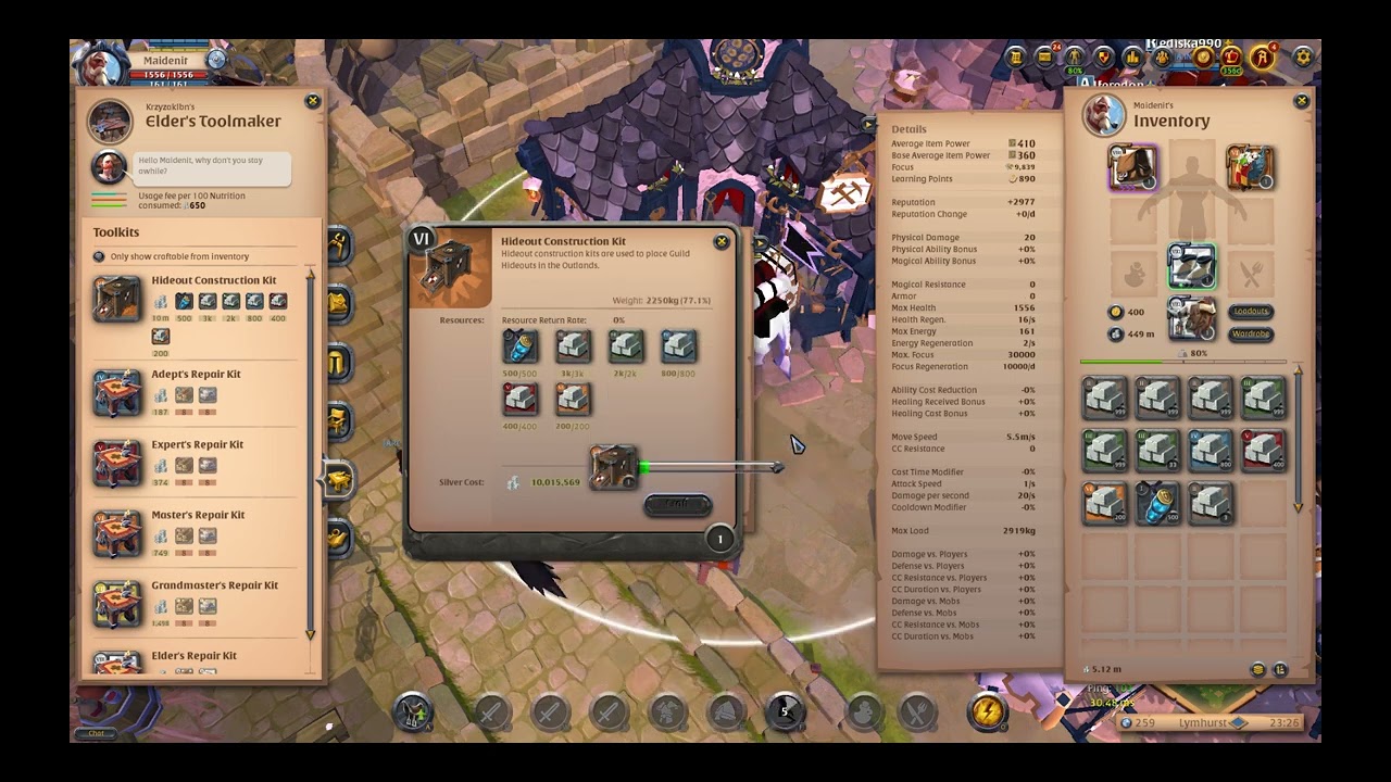 Albion Online Hideout Construction Kit Crafting YouTube