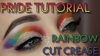 PRIDE RAINBOW CUT CREASE TUTORIAL | Hooded Eyes | Lena Conrad
