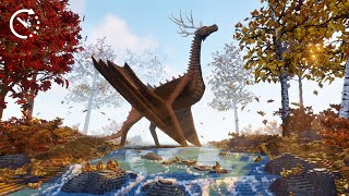 Building a Glorious Autumn Dragon in Minecraft