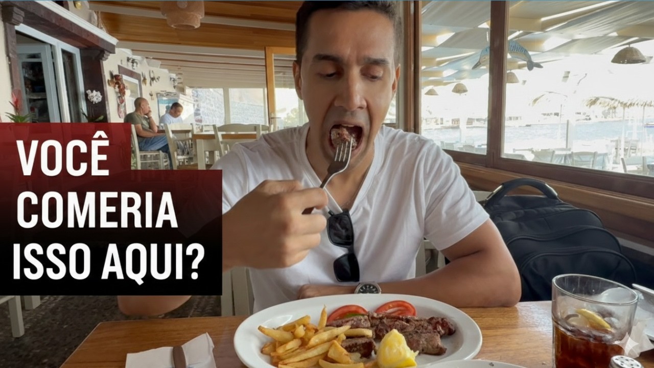 COMO é COMER um CHURRASCO na GRÉCIA🇬🇷, na 🔥RED BEACH