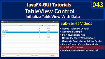 TableView | Part 7 - Initialize TableView | JavaFx GUI Tutorial #43