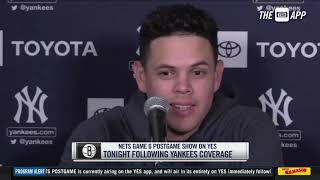 Gio Urshela on the Yankees' 8-4 win over the Blue Jays on Thursday night