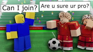 I went UNDERCOVER and tried out for a CLAN in Touch Football... (Roblox Soccer)